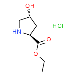 ChemSpider 2D Image | Ethyl (4R)-4-hydroxy-L-prolinate hydrochloride (1:1) | C7H14ClNO3
