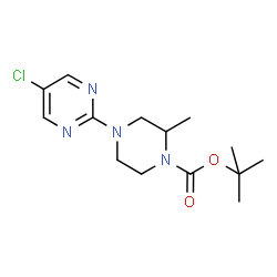 ChemSpider 2D Image | tert-Butyl 4-(5-chloropyrimidin-2-yl)-2-methylpiperazine-1-carboxylate | C14H21ClN4O2