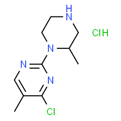 ChemSpider 2D Image | 4-Chloro-5-methyl-2-(2-methylpiperazin-1-yl)pyrimidine hydrochloride | C10H16Cl2N4