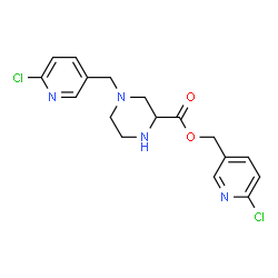 ChemSpider 2D Image | (6-Chloro-3-pyridinyl)methyl 4-[(6-chloro-3-pyridinyl)methyl]-2-piperazinecarboxylate | C17H18Cl2N4O2