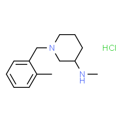 ChemSpider 2D Image | N-Methyl-1-(2-methylbenzyl)-3-piperidinamine hydrochloride (1:1) | C14H23ClN2