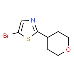 ChemSpider 2D Image | 5-Bromo-2-(tetrahydro-2H-pyran-4-yl)-1,3-thiazole | C8H10BrNOS