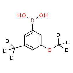 ChemSpider 2D Image | {3-(~2~H_3_)Methyl-5-[(~2~H_3_)methyloxy]phenyl}boronic acid | C8H5D6BO3
