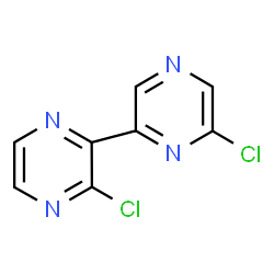 ChemSpider 2D Image | 3,6'-Dichloro-2,2'-bipyrazine | C8H4Cl2N4
