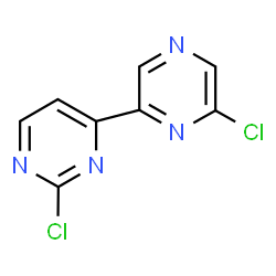 ChemSpider 2D Image | 2-Chloro-4-(6-chloro-2-pyrazinyl)pyrimidine | C8H4Cl2N4