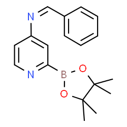 ChemSpider 2D Image | (Z)-1-Phenyl-N-[2-(4,4,5,5-tetramethyl-1,3,2-dioxaborolan-2-yl)-4-pyridinyl]methanimine | C18H21BN2O2