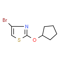 ChemSpider 2D Image | 4-Bromo-2-(cyclopentyloxy)-1,3-thiazole | C8H10BrNOS