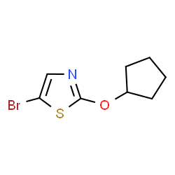 ChemSpider 2D Image | 5-Bromo-2-(cyclopentyloxy)-1,3-thiazole | C8H10BrNOS