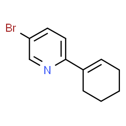 ChemSpider 2D Image | 5-Bromo-2-(1-cyclohexen-1-yl)pyridine | C11H12BrN