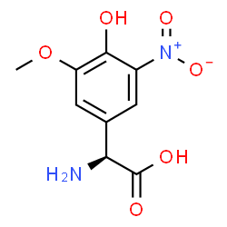 ChemSpider 2D Image | (2S)-Amino(4-hydroxy-3-methoxy-5-nitrophenyl)acetic acid | C9H10N2O6