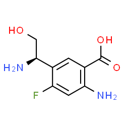 ChemSpider 2D Image | 2-Amino-5-[(1R)-1-amino-2-hydroxyethyl]-4-fluorobenzoic acid | C9H11FN2O3
