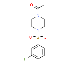 ChemSpider 2D Image | 1-{4-[(3,4-Difluorophenyl)sulfonyl]-1-piperazinyl}ethanone | C12H14F2N2O3S