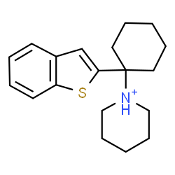 ChemSpider 2D Image | 1-[1-(1-Benzothiophen-2-yl)cyclohexyl]piperidinium | C19H26NS