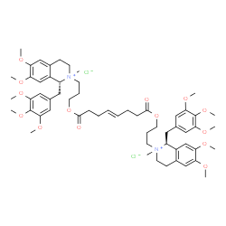 ChemSpider 2D Image | (1R,1'S)-2,2'-{[(4E)-1,8-Dioxo-4-octene-1,8-diyl]bis(oxy-3,1-propanediyl)}bis[6,7-dimethoxy-2-methyl-1-(3,4,5-trimethoxybenzyl)-1,2,3,4-tetrahydroisoquinolinium] dichloride | C58H80Cl2N2O14
