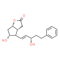 ChemSpider 2D Image | (3aR,5R,6aS)-5-Hydroxy-4-[(1E,3S)-3-hydroxy-5-phenyl-1-penten-1-yl]hexahydro-2H-cyclopenta[b]furan-2-one | C18H22O4