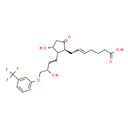 ChemSpider 2D Image | (5E)-7-[(1S,2S,3R)-3-Hydroxy-2-{(3S)-3-hydroxy-4-[3-(trifluoromethyl)phenoxy]-1-buten-1-yl}-5-oxocyclopentyl]-5-heptenoic acid | C23H27F3O6