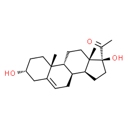 ChemSpider 2D Image | (3alpha,8alpha,9beta,17alpha)-3,17-Dihydroxypregn-5-en-20-one | C21H32O3