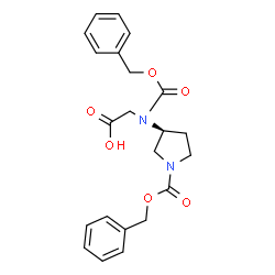 ChemSpider 2D Image | N-[(Benzyloxy)carbonyl]-N-{(3S)-1-[(benzyloxy)carbonyl]-3-pyrrolidinyl}glycine | C22H24N2O6
