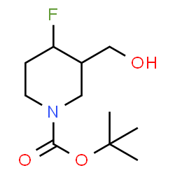 ChemSpider 2D Image | tert-Butyl 4-fluoro-3-(hydroxymethyl)piperidine-1-carboxylate | C11H20FNO3