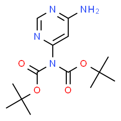 ChemSpider 2D Image | Bis(2-methyl-2-propanyl) (6-amino-4-pyrimidinyl)imidodicarbonate | C14H22N4O4