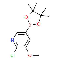 ChemSpider 2D Image | 2-Chloro-3-methoxy-5-(4,4,5,5-tetramethyl-1,3,2-dioxaborolan-2-yl)pyridine | C12H17BClNO3