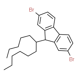 ChemSpider 2D Image | 2,7-Dibromo-9-(6-dodecanyl)-9H-fluorene | C25H32Br2