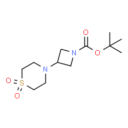 ChemSpider 2D Image | tert-Butyl 3-(1,1-dioxidothiomorpholino)azetidine-1-carboxylate | C12H22N2O4S