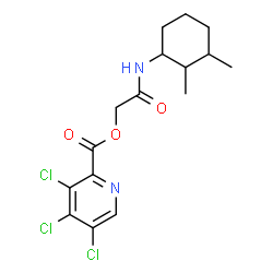 ChemSpider 2D Image | 2-[(2,3-Dimethylcyclohexyl)amino]-2-oxoethyl 3,4,5-trichloro-2-pyridinecarboxylate | C16H19Cl3N2O3