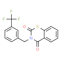 ChemSpider 2D Image | 3-[3-(Trifluoromethyl)benzyl]-2H-1,3-benzothiazine-2,4(3H)-dione | C16H10F3NO2S