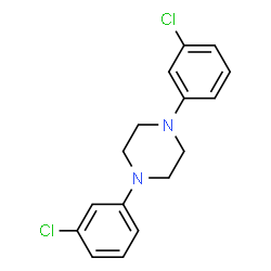ChemSpider 2D Image | 1,4-Bis(3-chlorophenyl)piperazine | C16H16Cl2N2