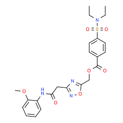 ChemSpider 2D Image | (3-{2-[(2-Methoxyphenyl)amino]-2-oxoethyl}-1,2,4-oxadiazol-5-yl)methyl 4-(diethylsulfamoyl)benzoate | C23H26N4O7S