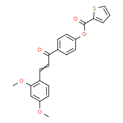 ChemSpider 2D Image | 4-[3-(2,4-Dimethoxyphenyl)acryloyl]phenyl 2-thiophenecarboxylate | C22H18O5S