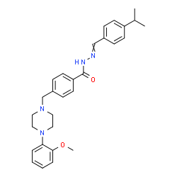 ChemSpider 2D Image | N'-(4-Isopropylbenzylidene)-4-{[4-(2-methoxyphenyl)-1-piperazinyl]methyl}benzohydrazide | C29H34N4O2