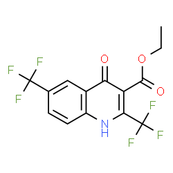 ChemSpider 2D Image | Ethyl 4-oxo-2,6-bis(trifluoromethyl)-1,4-dihydro-3-quinolinecarboxylate | C14H9F6NO3