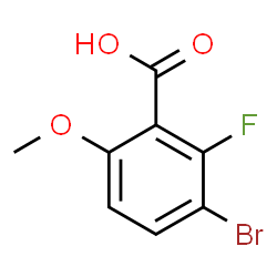 ChemSpider 2D Image | 3-Bromo-2-fluoro-6-methoxybenzoic acid | C8H6BrFO3