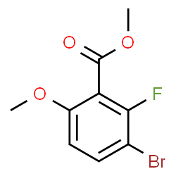 ChemSpider 2D Image | Methyl 3-bromo-2-fluoro-6-methoxybenzoate | C9H8BrFO3