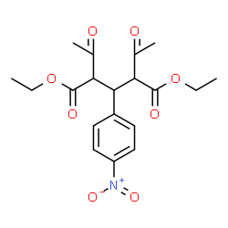 ChemSpider 2D Image | Diethyl 2,4-diacetyl-3-(4-nitrophenyl)pentanedioate | C19H23NO8