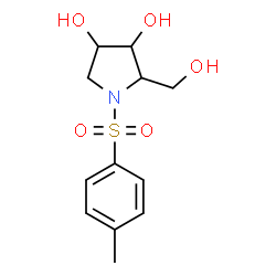 ChemSpider 2D Image | 2-(Hydroxymethyl)-1-[(4-methylphenyl)sulfonyl]-3,4-pyrrolidinediol | C12H17NO5S