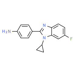ChemSpider 2D Image | 4-(1-Cyclopropyl-6-fluoro-1H-benzimidazol-2-yl)aniline | C16H14FN3