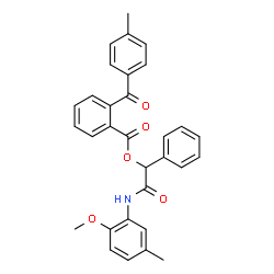 ChemSpider 2D Image | 2-[(2-Methoxy-5-methylphenyl)amino]-2-oxo-1-phenylethyl 2-(4-methylbenzoyl)benzoate | C31H27NO5