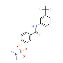 ChemSpider 2D Image | 3-{[3-(Trifluoromethyl)phenyl]carbamoyl}phenyl dimethylsulfamate | C16H15F3N2O4S