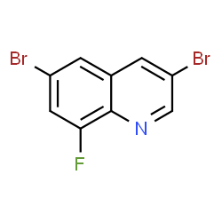 ChemSpider 2D Image | 3,6-Dibromo-8-fluoroquinoline | C9H4Br2FN