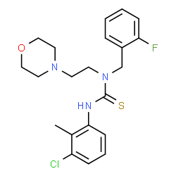 ChemSpider 2D Image | 3-(3-Chloro-2-methylphenyl)-1-(2-fluorobenzyl)-1-[2-(4-morpholinyl)ethyl]thiourea | C21H25ClFN3OS