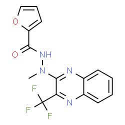 ChemSpider 2D Image | N'-Methyl-N'-[3-(trifluoromethyl)-2-quinoxalinyl]-2-furohydrazide | C15H11F3N4O2