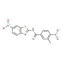 ChemSpider 2D Image | 3-Methyl-4-nitro-N-(6-nitro-1,3-benzothiazol-2-yl)benzamide | C15H10N4O5S