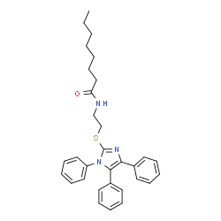 ChemSpider 2D Image | N-{2-[(1,4,5-Triphenyl-1H-imidazol-2-yl)sulfanyl]ethyl}octanamide | C31H35N3OS
