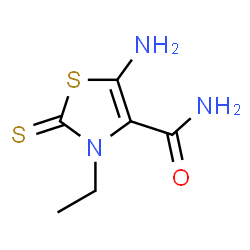 ChemSpider 2D Image | 5-Amino-3-ethyl-2-thioxo-2,3-dihydro-1,3-thiazole-4-carboxamide | C6H9N3OS2