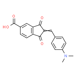 ChemSpider 2D Image | 2-[4-(Dimethylamino)benzylidene]-1,3-dioxo-5-indanecarboxylic acid | C19H15NO4