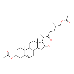 ChemSpider 2D Image | 16,22-Dioxocholest-5-ene-3,27-diyl diacetate | C31H46O6