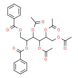 ChemSpider 2D Image | 1,2,3,4-Tetra-O-acetyl-5,6-di-O-benzoylhexitol | C28H30O12